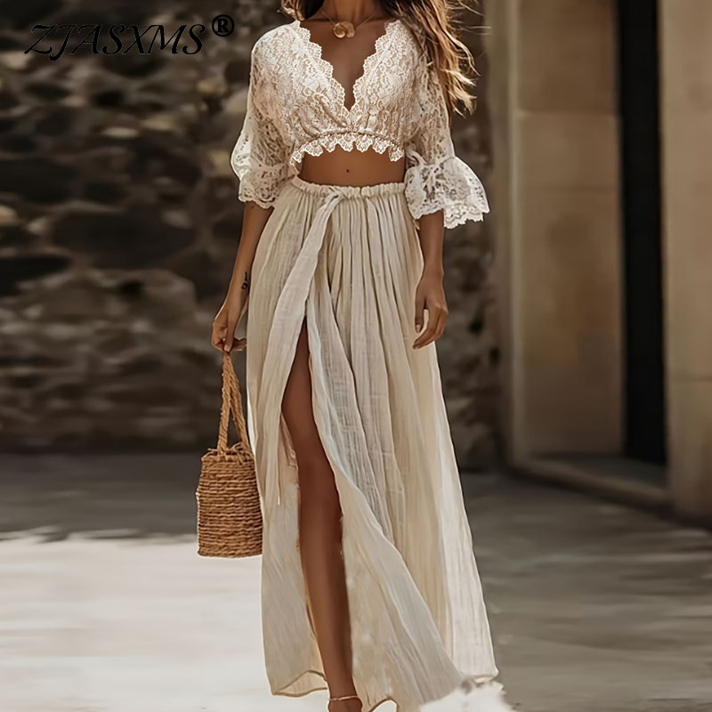 Summer Clothing Vacation - Conjunto de dos piezas bohemio de