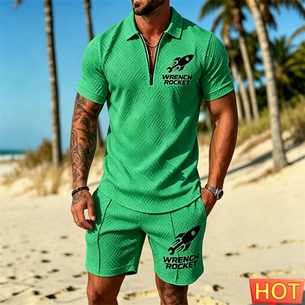 Summer Clothing Vacation - Conjunto de polo informal para hombre,