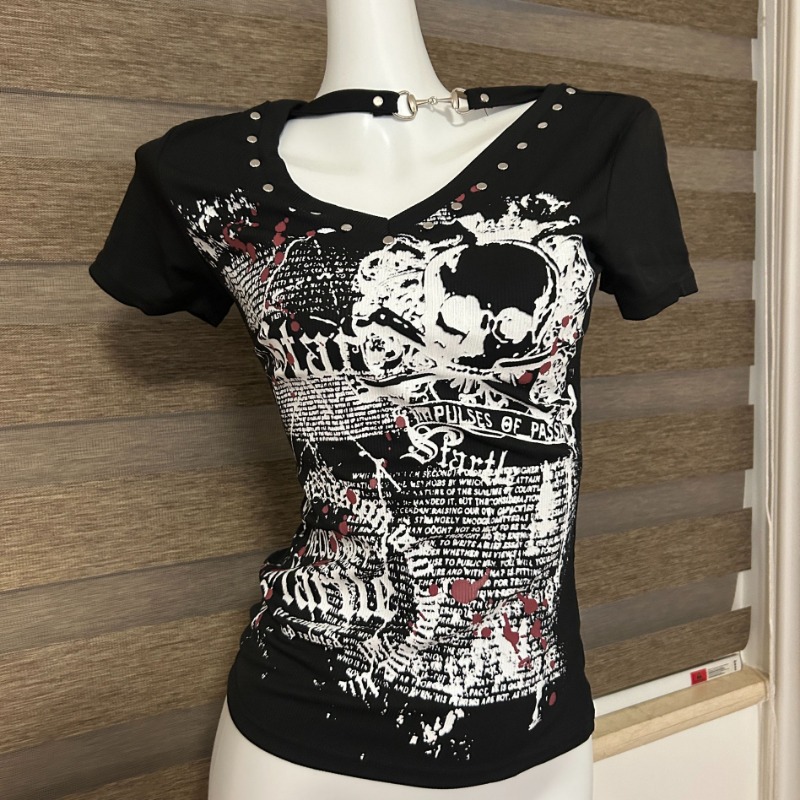 Summer Goth Clothing - Camiseta gráfica Vintage Punk Y2k para