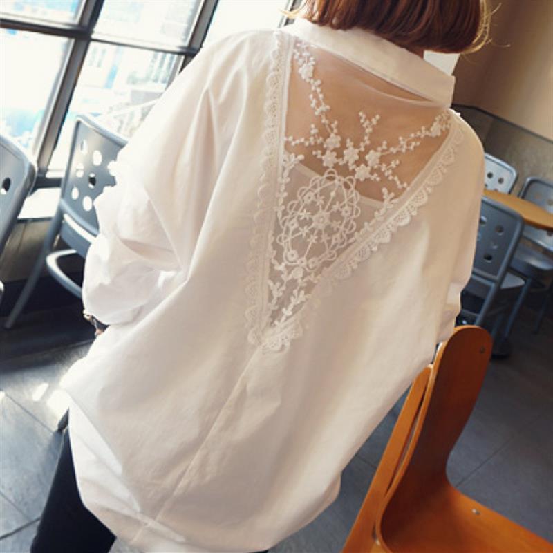 Summer Gauze Clothing - Blusa holgada de gasa bordada con