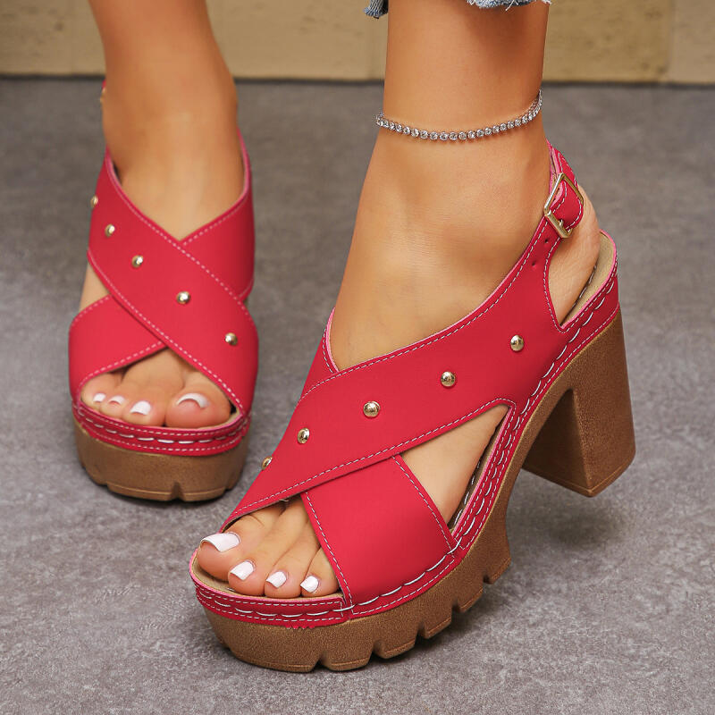 Summer Clothing Sale Women - Sandalias de gladiador con correa cruzada