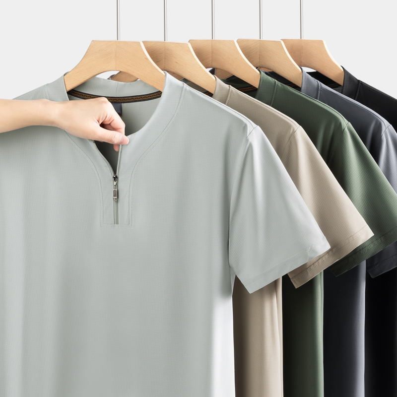 Camiseta Henley de seda helada - Summer Clothing Tops reseña y precio