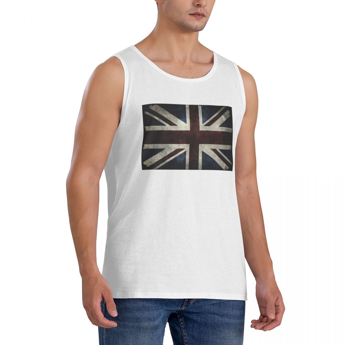 Camiseta sin mangas con bander - Summer Clothing Uk Men reseña y precio