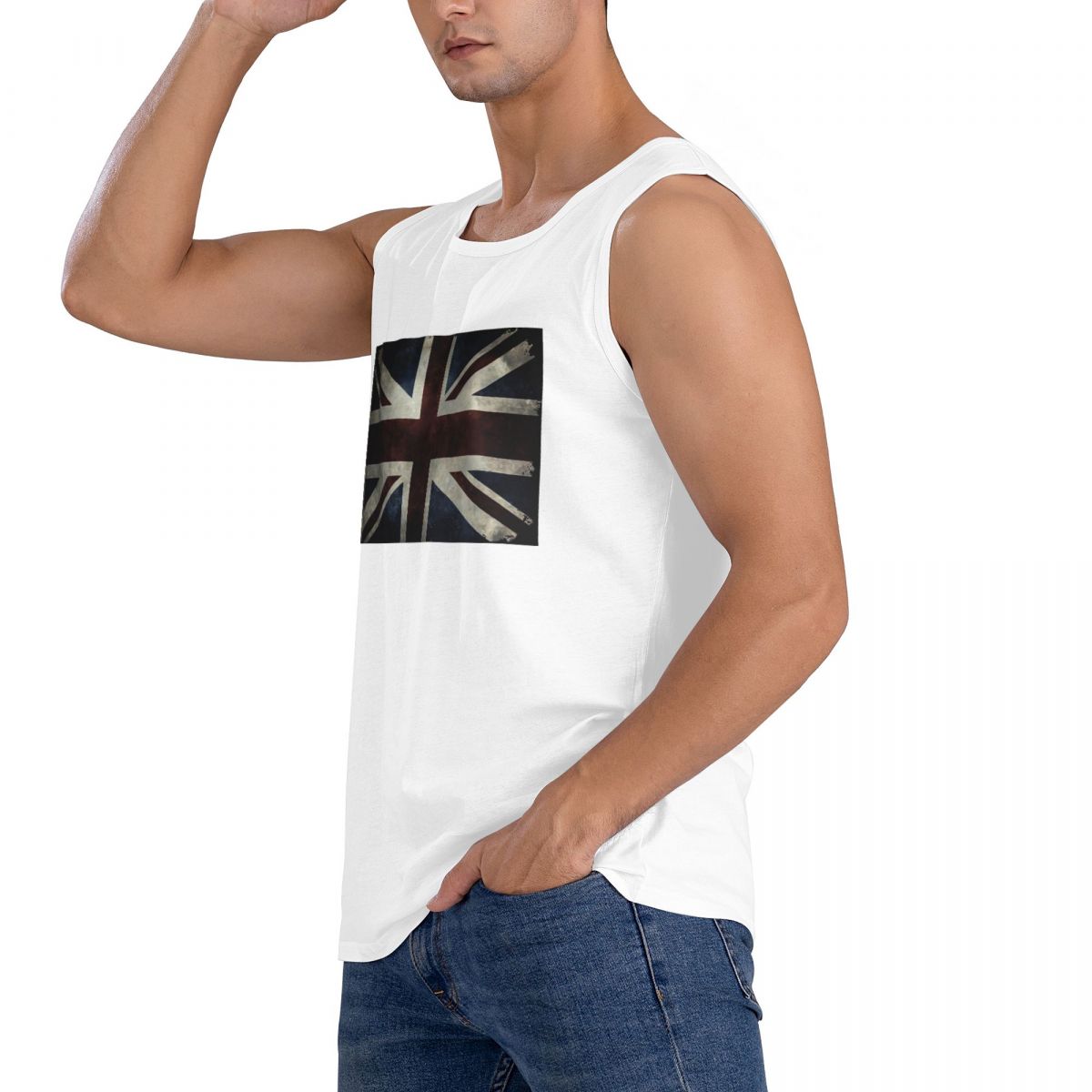 Camiseta sin mangas con bander - Summer Clothing Uk Men reseña y precio