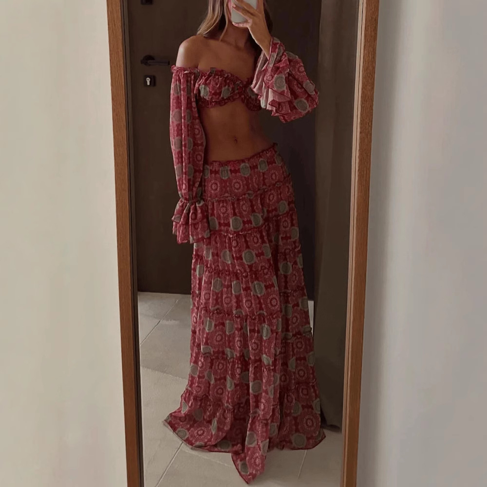 Conjunto de Dos Piezas con Fal - Summer Clothing Clearance reseña y precio