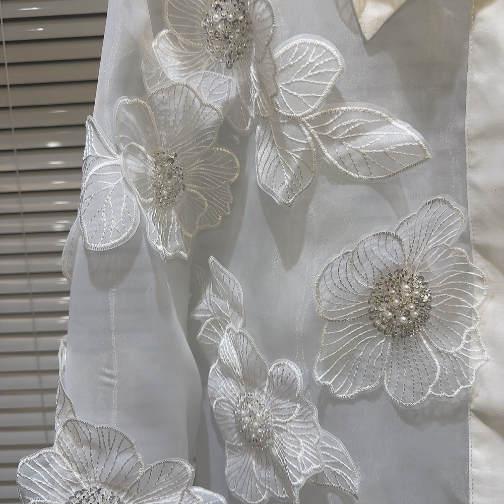 Primavera lentejuelas flores 3 - Crop Blouse Linen reseña y precio