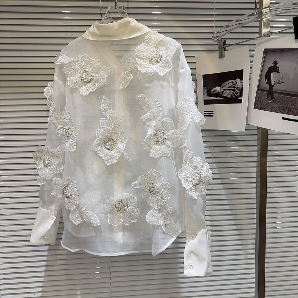 Primavera lentejuelas flores 3 - Crop Blouse Linen reseña y precio